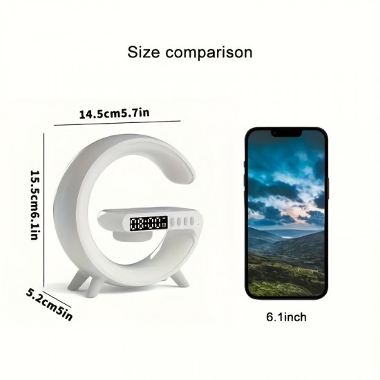 Wireless Speakers With Wireless Fast Charging, Rhythm RGB Light, Bar Smart Light, Sunrise Alarm Clock, Wake Up Light For Bedrooms, Dimmable Table Lamp Wireless Speakers With Wireless Fast Charging, Rhythm RGB Light, Bar Smart Light, Sunrise Alarm Clock, Wake Up Light For Bedrooms, Dimmable Table Lamp