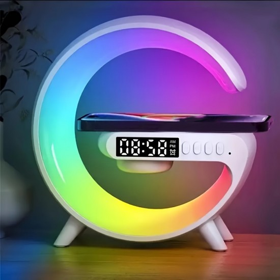 Wireless Speakers With Wireless Fast Charging, Rhythm RGB Light, Bar Smart Light, Sunrise Alarm Clock, Wake Up Light For Bedrooms, Dimmable Table Lamp Wireless Speakers With Wireless Fast Charging, Rhythm RGB Light, Bar Smart Light, Sunrise Alarm Clock, Wake Up Light For Bedrooms, Dimmable Table Lamp